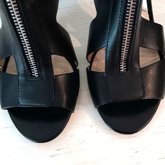 EUC 💥 MICHAEL KORS ANYA Black Peep Toe Strappy Ankle Shoes ~ Size 7 - Picture 6 of 9